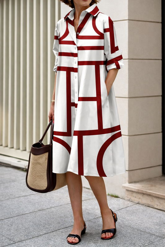 Modern Geometric Sophie Laurie Shirt Dress