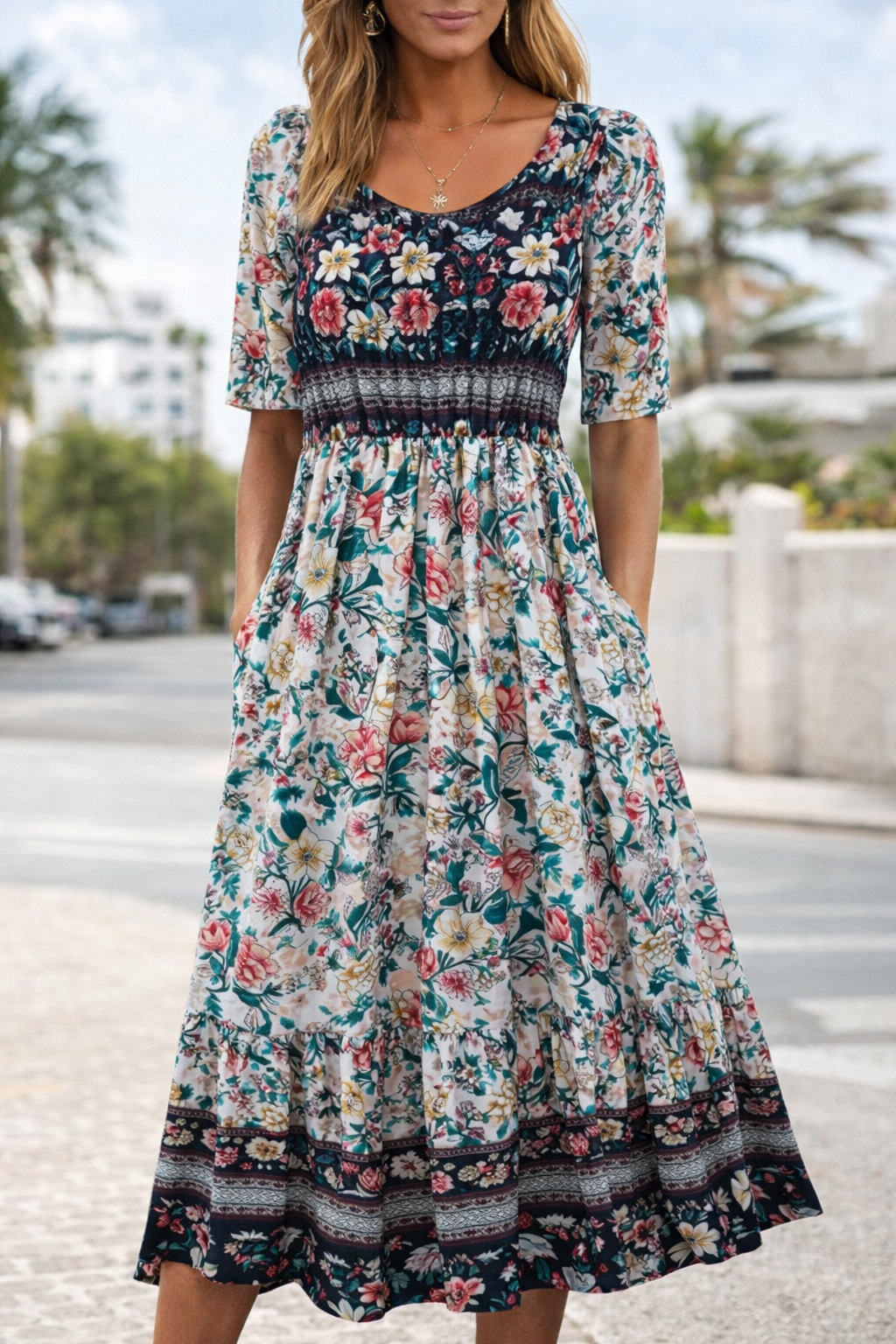 Bohemian Floral Maxi Dress by Sophie Laurie
