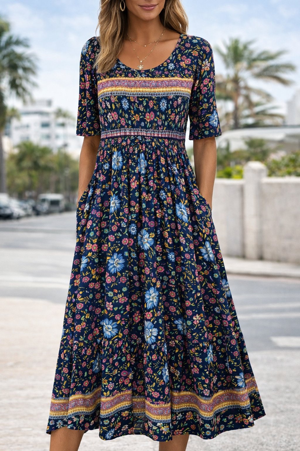 Bohemian Floral Maxi Dress by Sophie Laurie