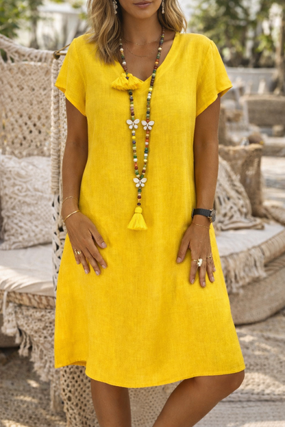 Vibrant V-Neck Everyday Dress by Sophie Laurie