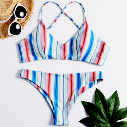 Strappy Solid Bikini by Sophie Laurie