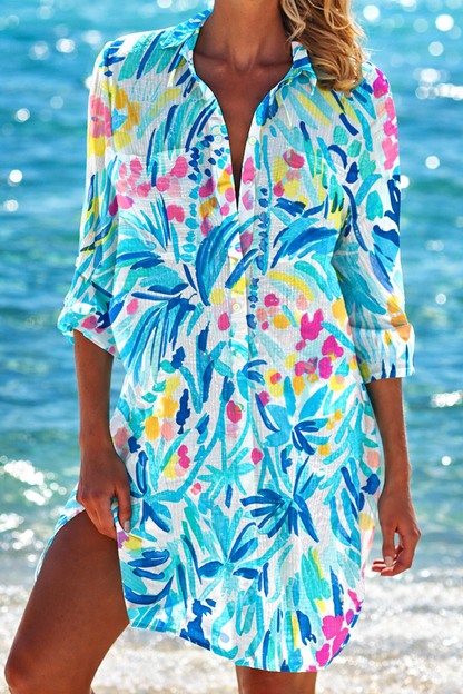 Vibrant Crepe Beach Cover-Up by Sophie Laurie