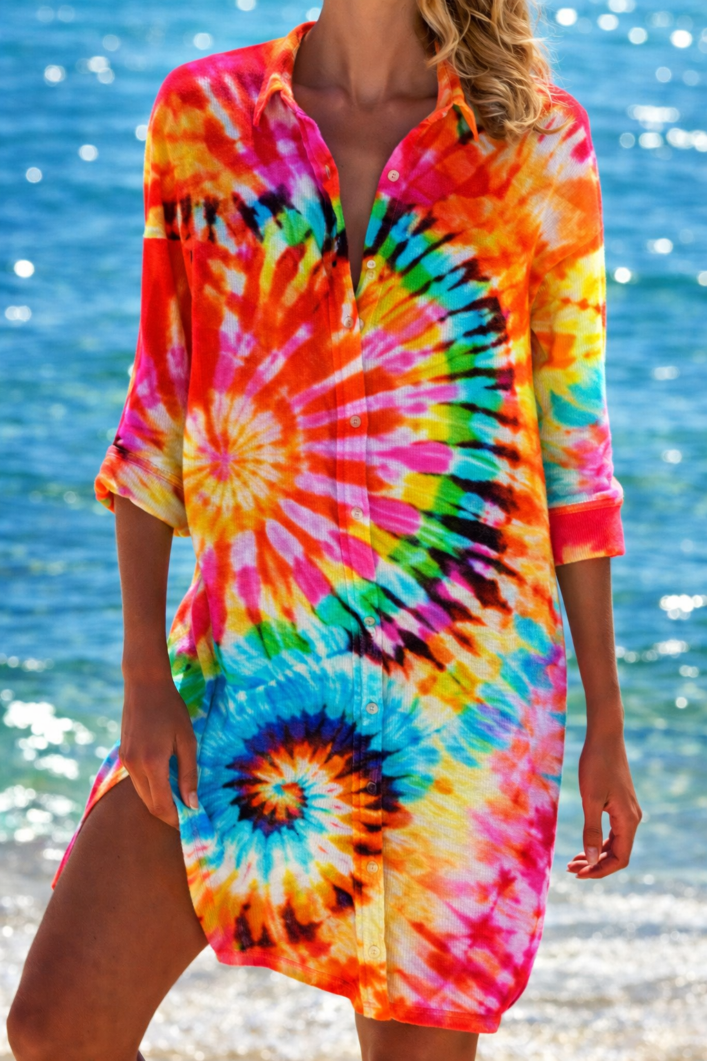 Vibrant Crepe Beach Cover-Up by Sophie Laurie