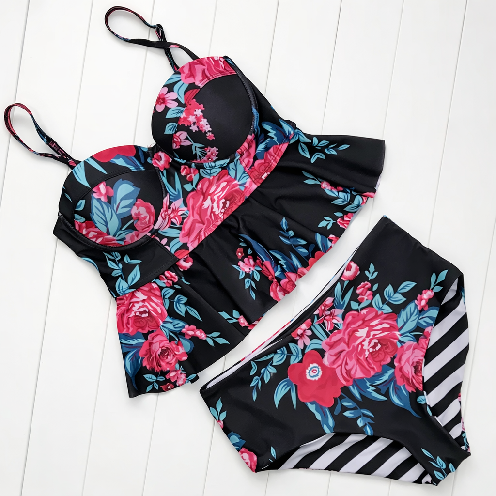 Floral High Waisted Bikini Sophie Laurie Swimwear