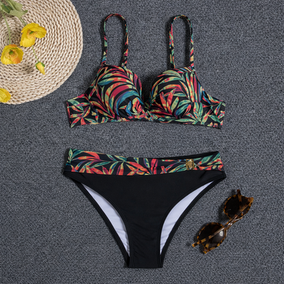 Floral Gathered Sophie Laurie Backless Bikini Set