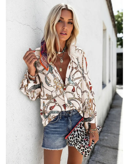 Vibrant Printed Sophie Laurie Street Style Shirt