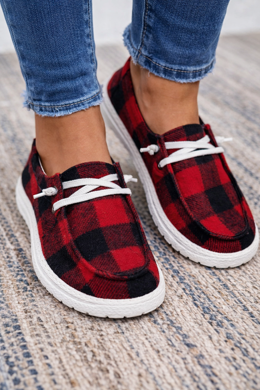 Plaid Canvas Sophie Laurie Everyday Comfort Sneakers