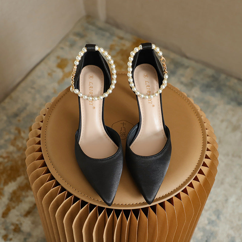 Elegant Sophie Laurie Satin Tassel Stiletto Heels