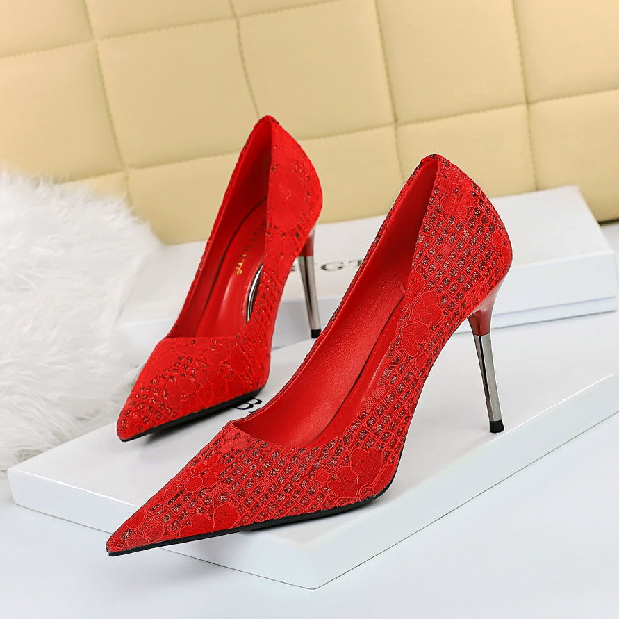 Elegant Sequin Stiletto Heels by Sophie Laurie