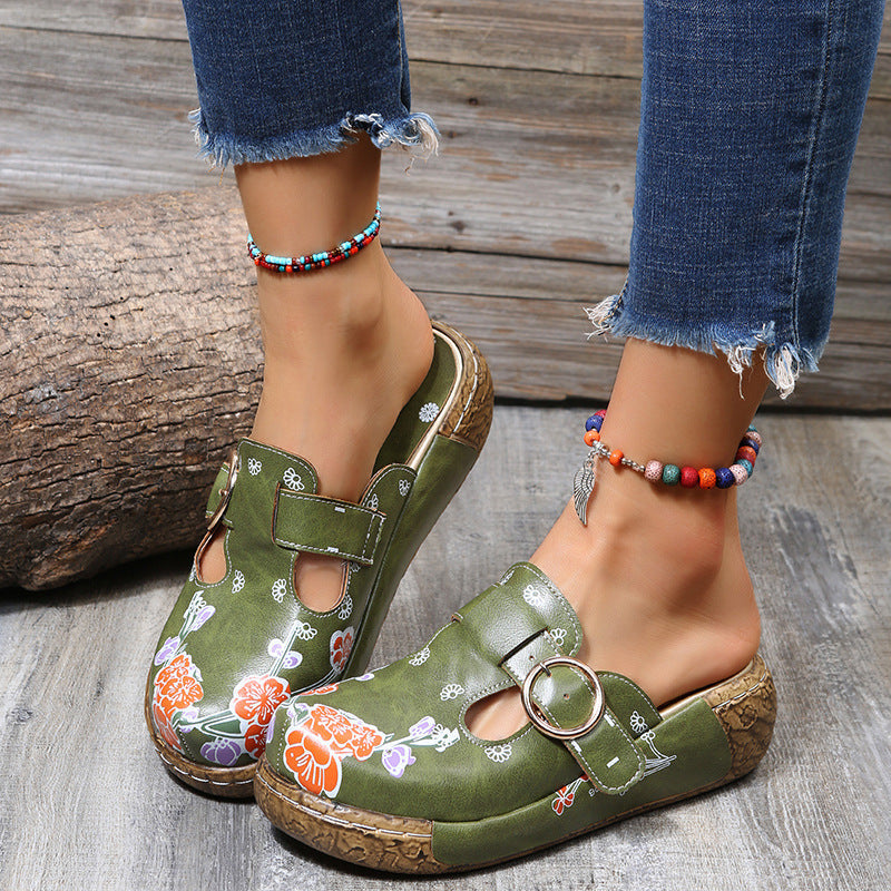 Boho Floral Sophie Laurie Platform Clogs Sandals