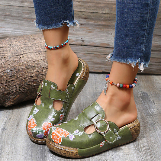 Boho Floral Sophie Laurie Platform Clogs Sandals