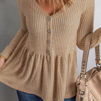 Cozy Knit V-Neck Blouse Sophie Laurie