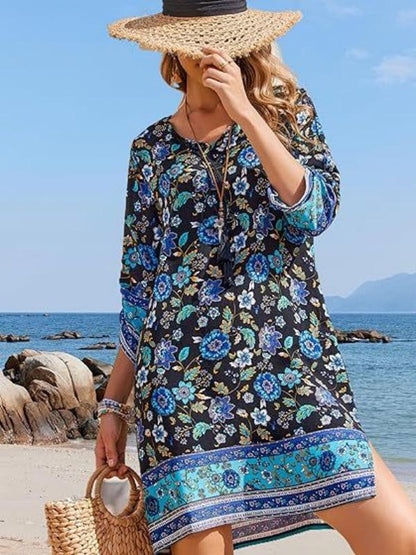 Boho Floral Sophie Laurie Tassel Mini Dress