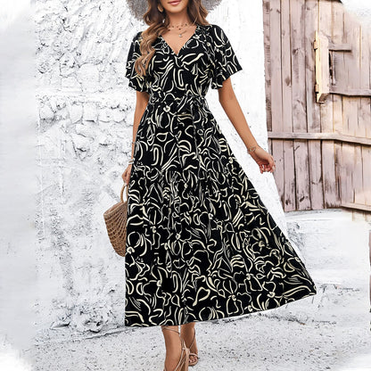Floral Print Sophie Laurie Short Sleeve Midi Dress