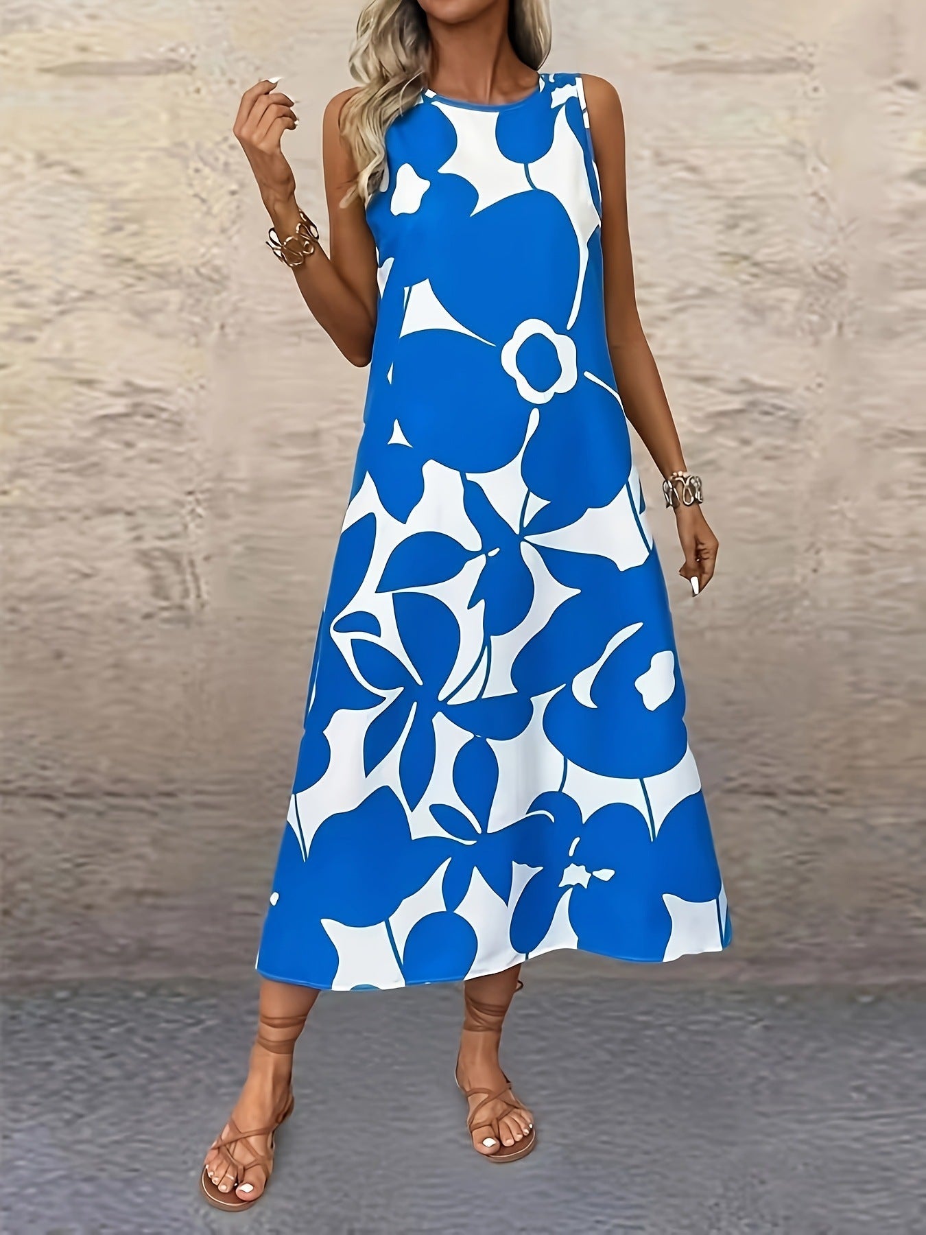 Bold Floral Sophie Laurie Sleeveless Summer Dress