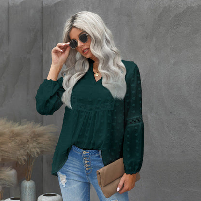 Chic Lace V-Neck Blouse by Sophie Laurie