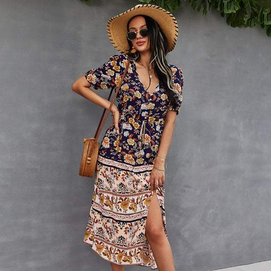 Boho Floral Printed Dress Sophie Laurie Summer Style