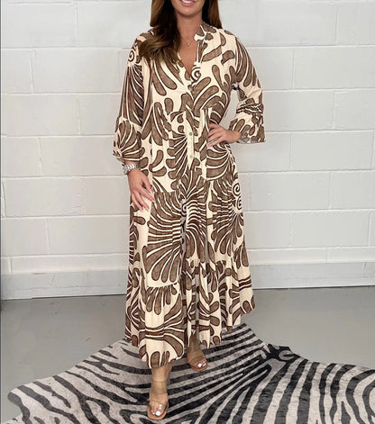 Printed Chiffon A-Line Dress by Sophie Laurie