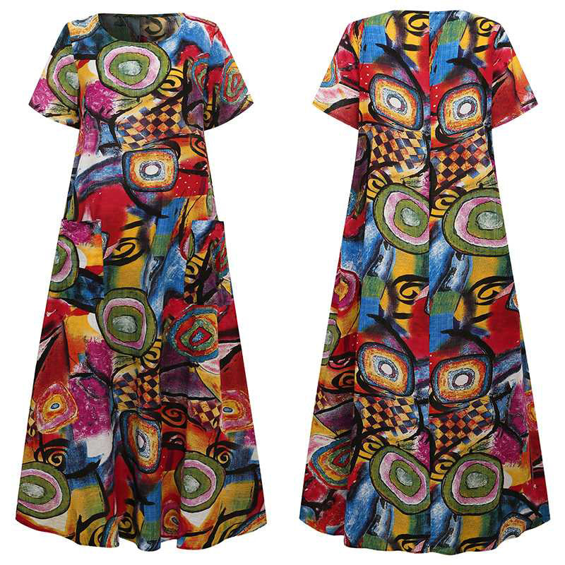 Vibrant Print Sophie Laurie Swing Maxi Dress