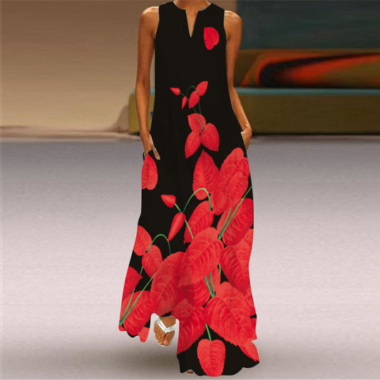 Vibrant Printed Maxi Dress Sophie Laurie Sleeveless