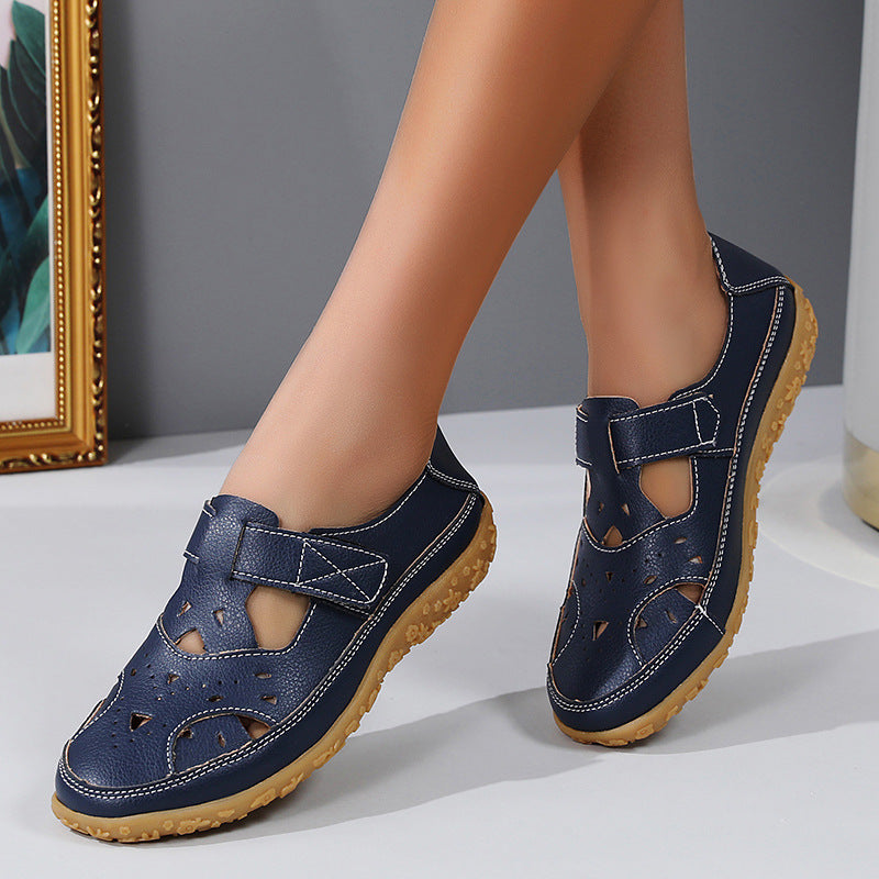 Hollowed Comfort Flat Sandals by Sophie Laurie