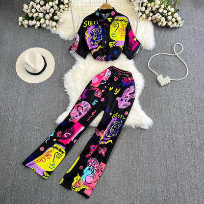 Vibrant Print Sophie Laurie Women's Loose Summer Set