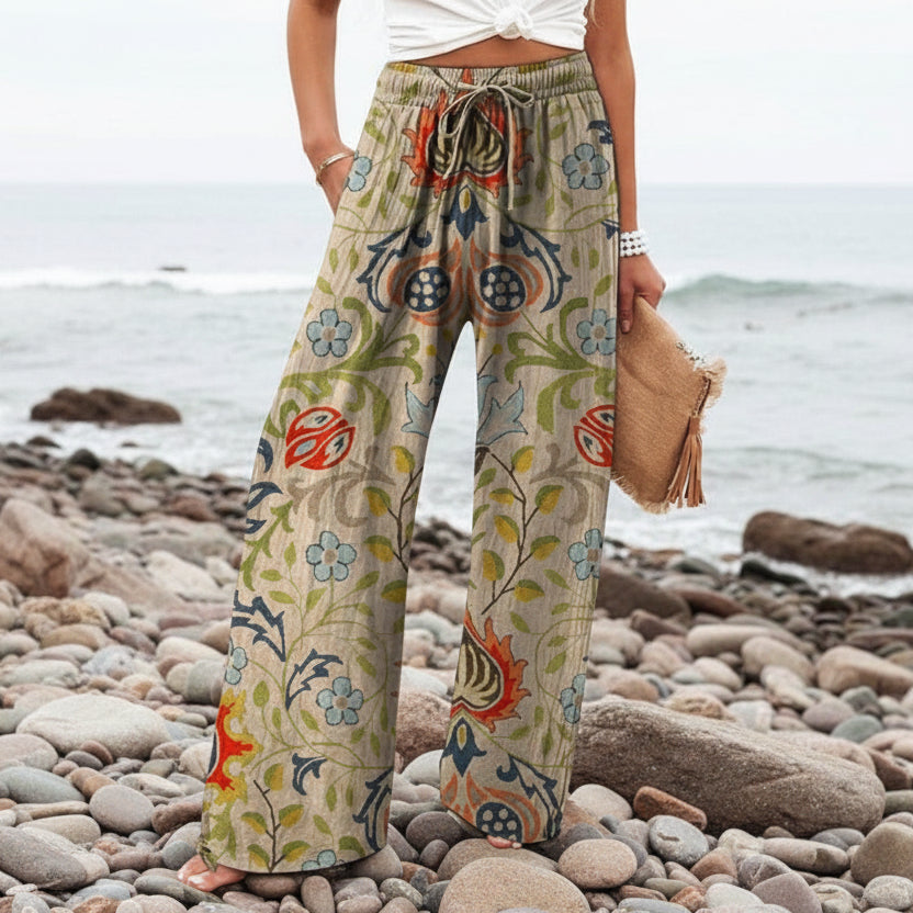 Boho Botanical Sophie Laurie Women's Wide-Leg Pants