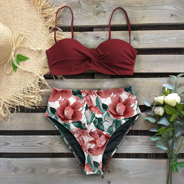 Floral High Waist Bikini by Sophie Laurie
