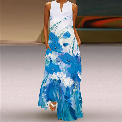 Vibrant Printed Maxi Dress Sophie Laurie Sleeveless