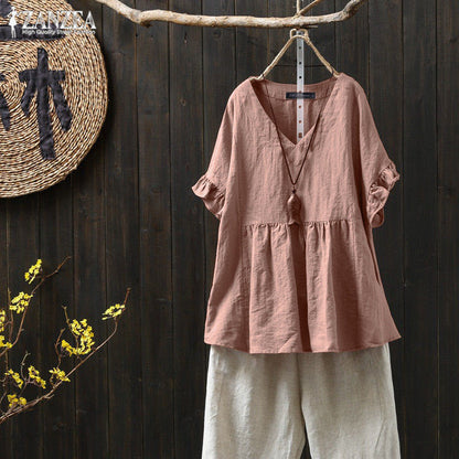 Ruffled Cotton Plus Top Sophie Laurie Pinterest-Inspired