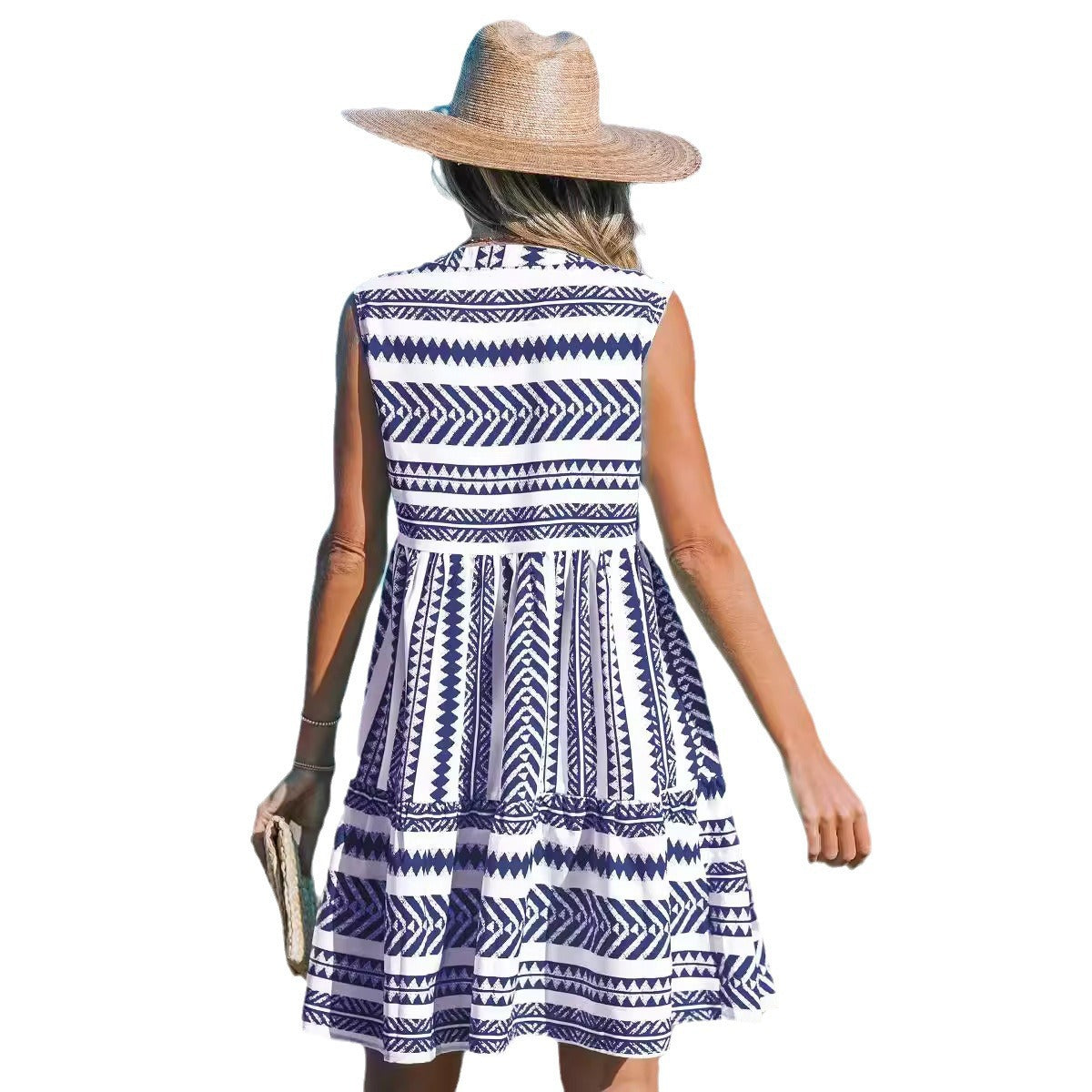 Vibrant Print Sophie Laurie V-Neck Midi Dress