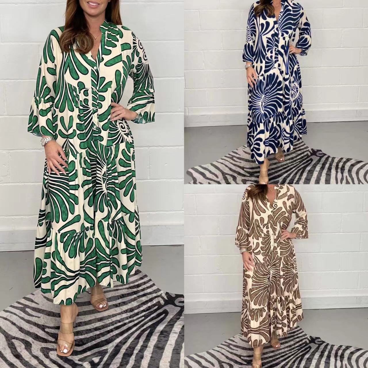 Printed Chiffon A-Line Dress by Sophie Laurie