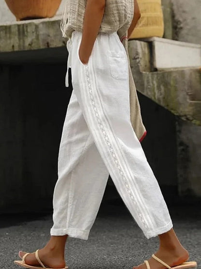 Elegant Cotton Linen Cropped Pants Sophie Laurie