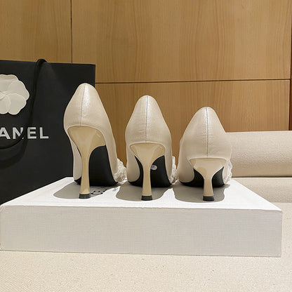 Elegant Lace Stiletto Heels by Sophie Laurie