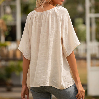 Chic Square Collar Top Sophie Laurie Short Sleeve