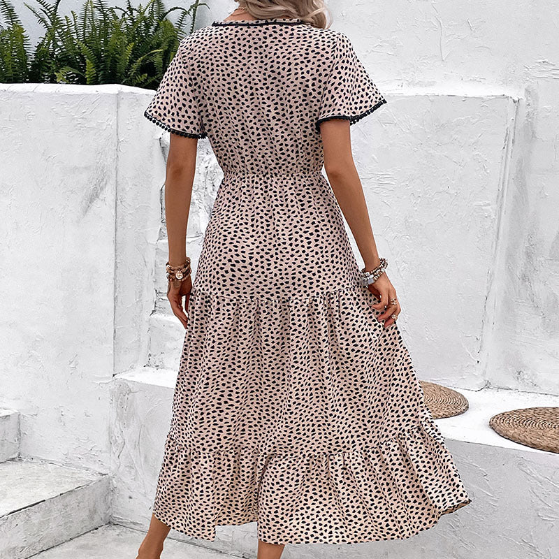 Leopard Print V-Neck Dress Sophie Laurie