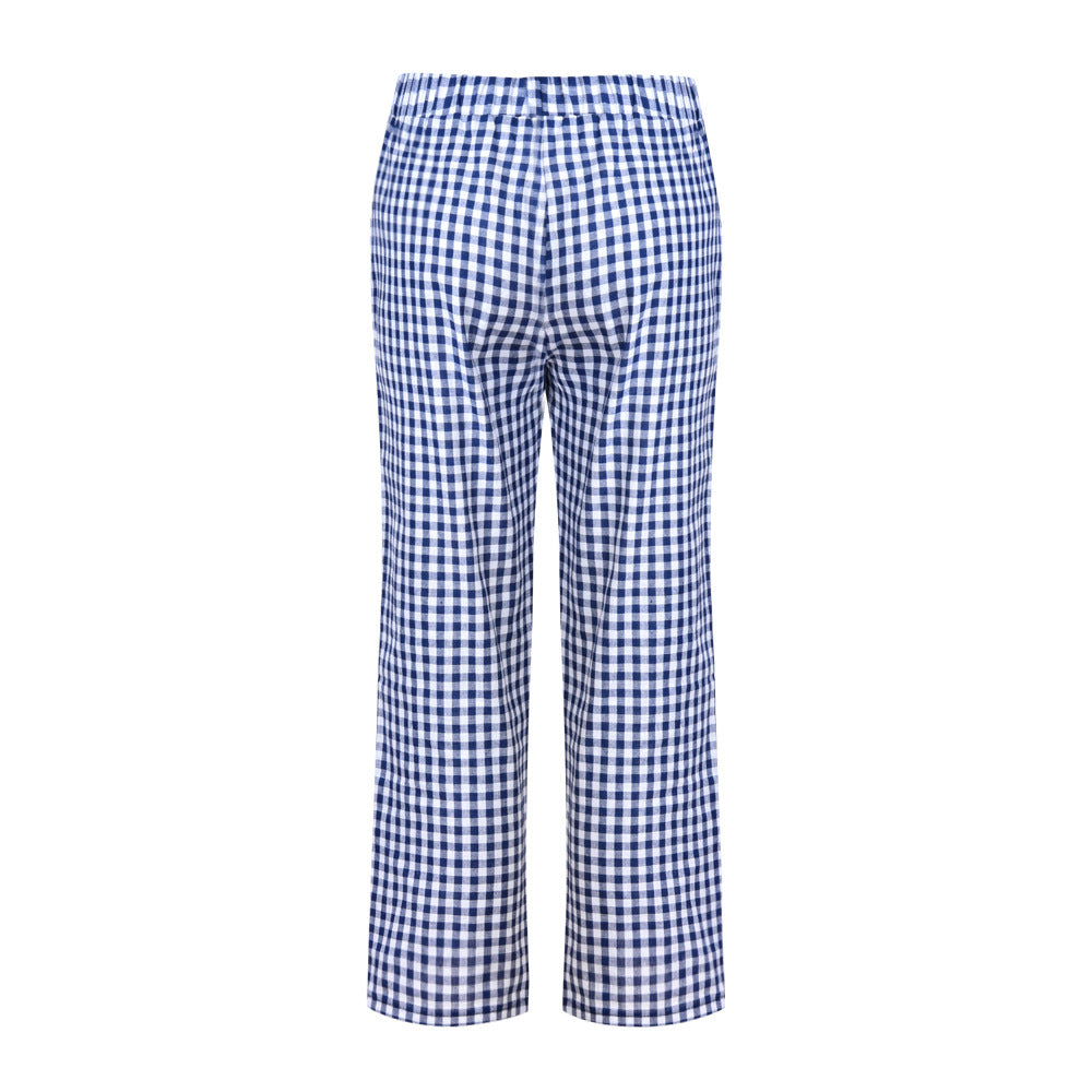 Versatile Checkered Cropped Pants by Sophie Laurie