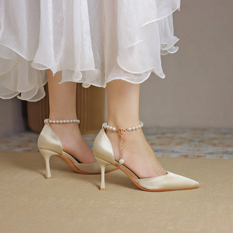 Elegant Sophie Laurie Satin Tassel Stiletto Heels