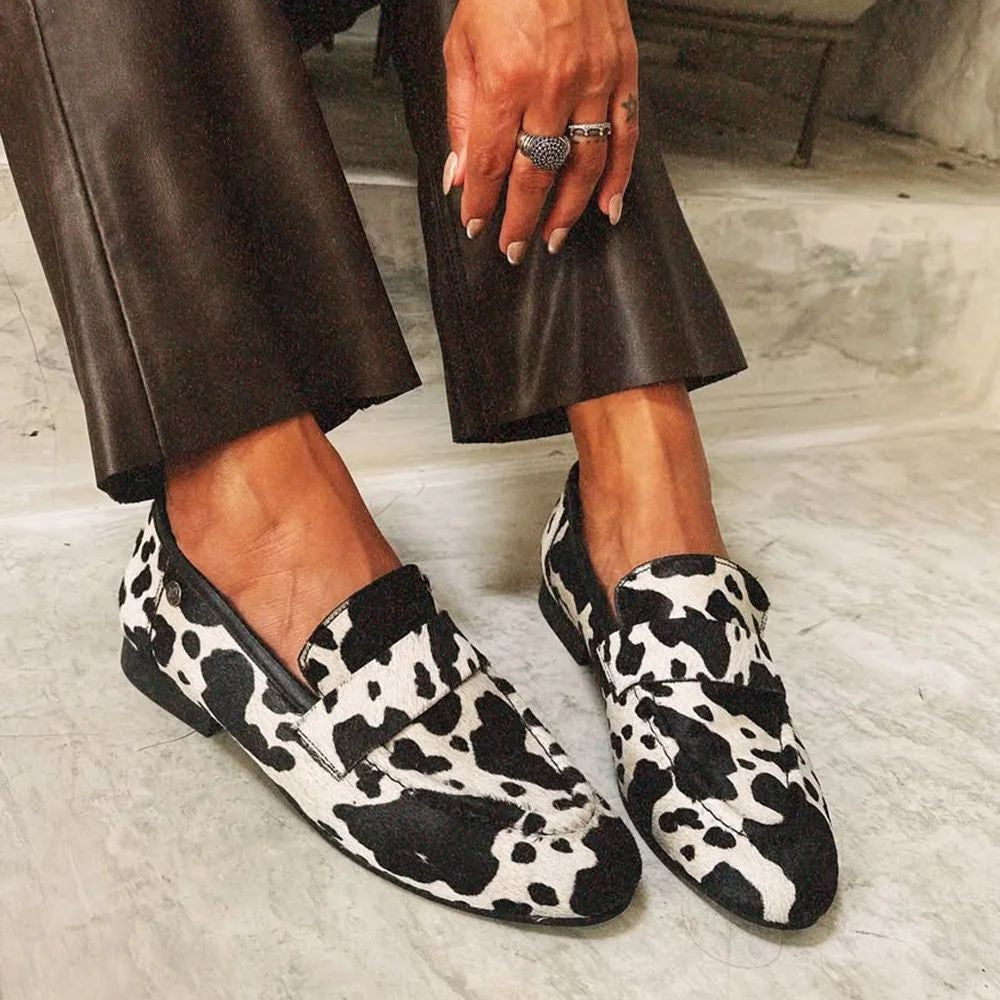 Cowprint Round-Toe Plus Shoes by Sophie Laurie