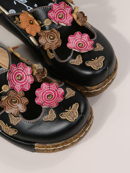 Boho Floral Sophie Laurie Round Toe Sandals