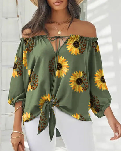 Chic Off Shoulder Printed Top Sophie Laurie