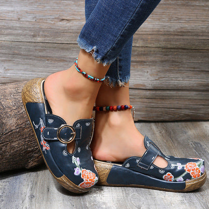 Boho Floral Sophie Laurie Platform Clogs Sandals