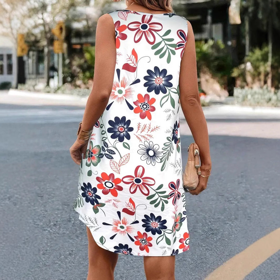 Floral A-Line Sleeveless Dress by Sophie Laurie