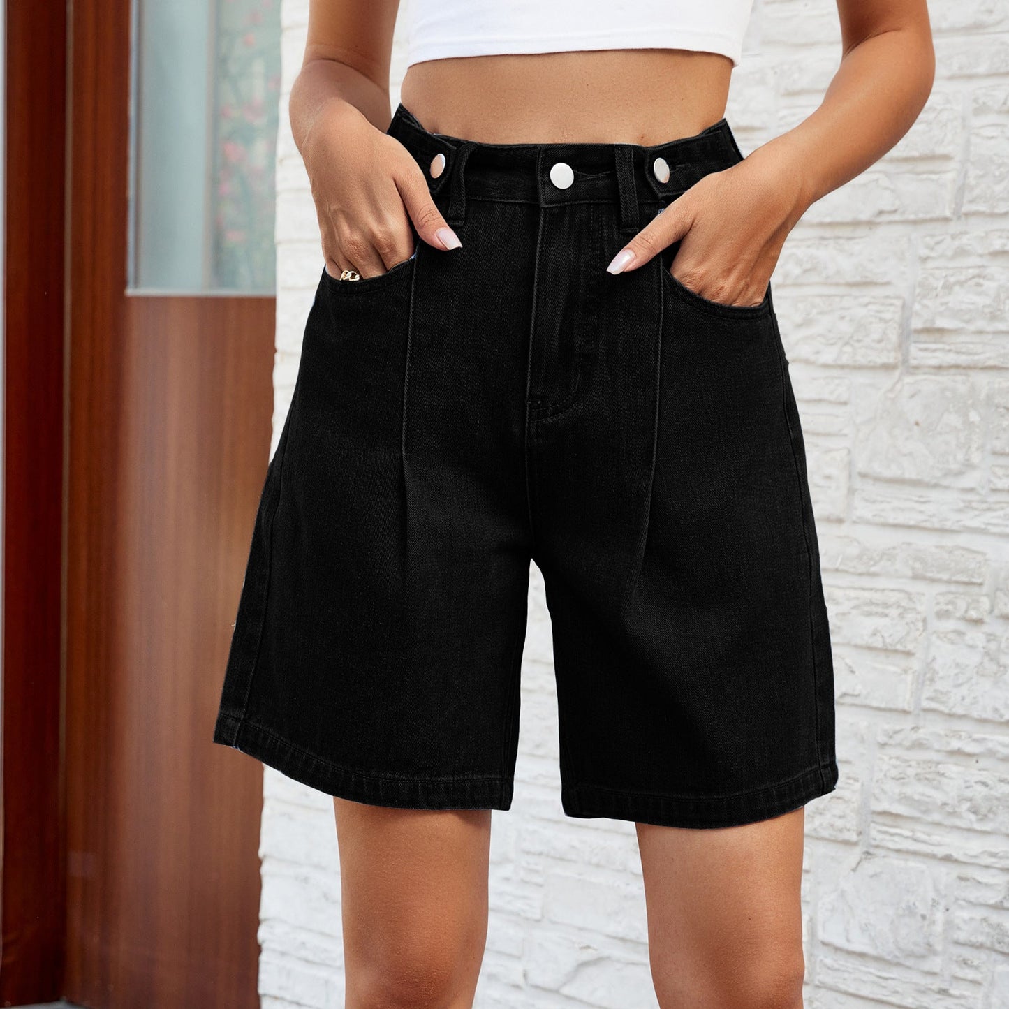 Adjustable Waist Denim Shorts Sophie Laurie Women’s