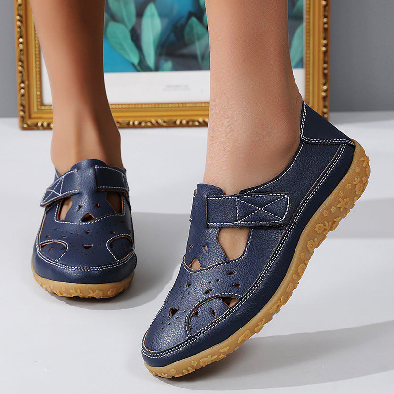 Hollowed Comfort Flat Sandals by Sophie Laurie