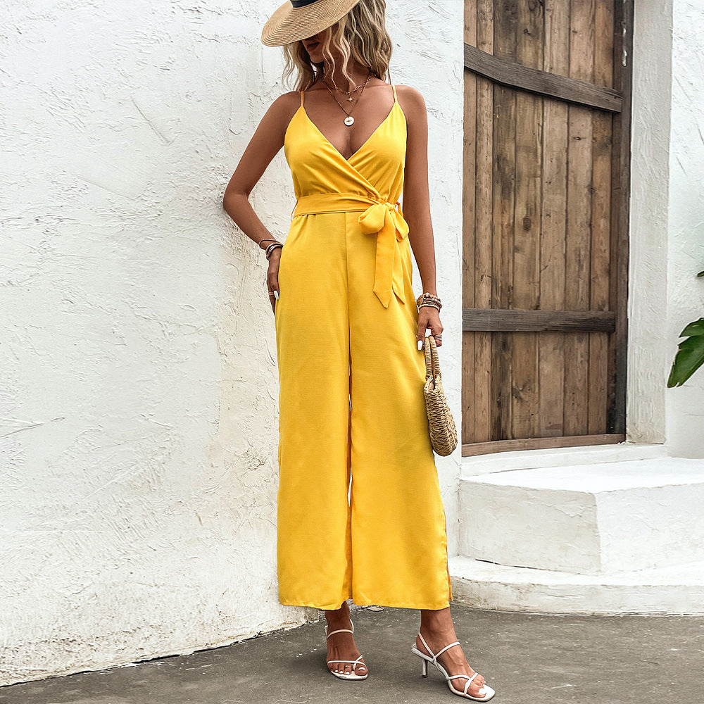 Vibrant Yellow Sophie Laurie Self-Tie Jumpsuit