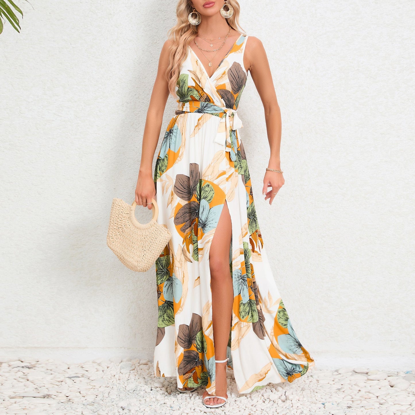 Floral V-Neck Maxi Dress by Sophie Laurie