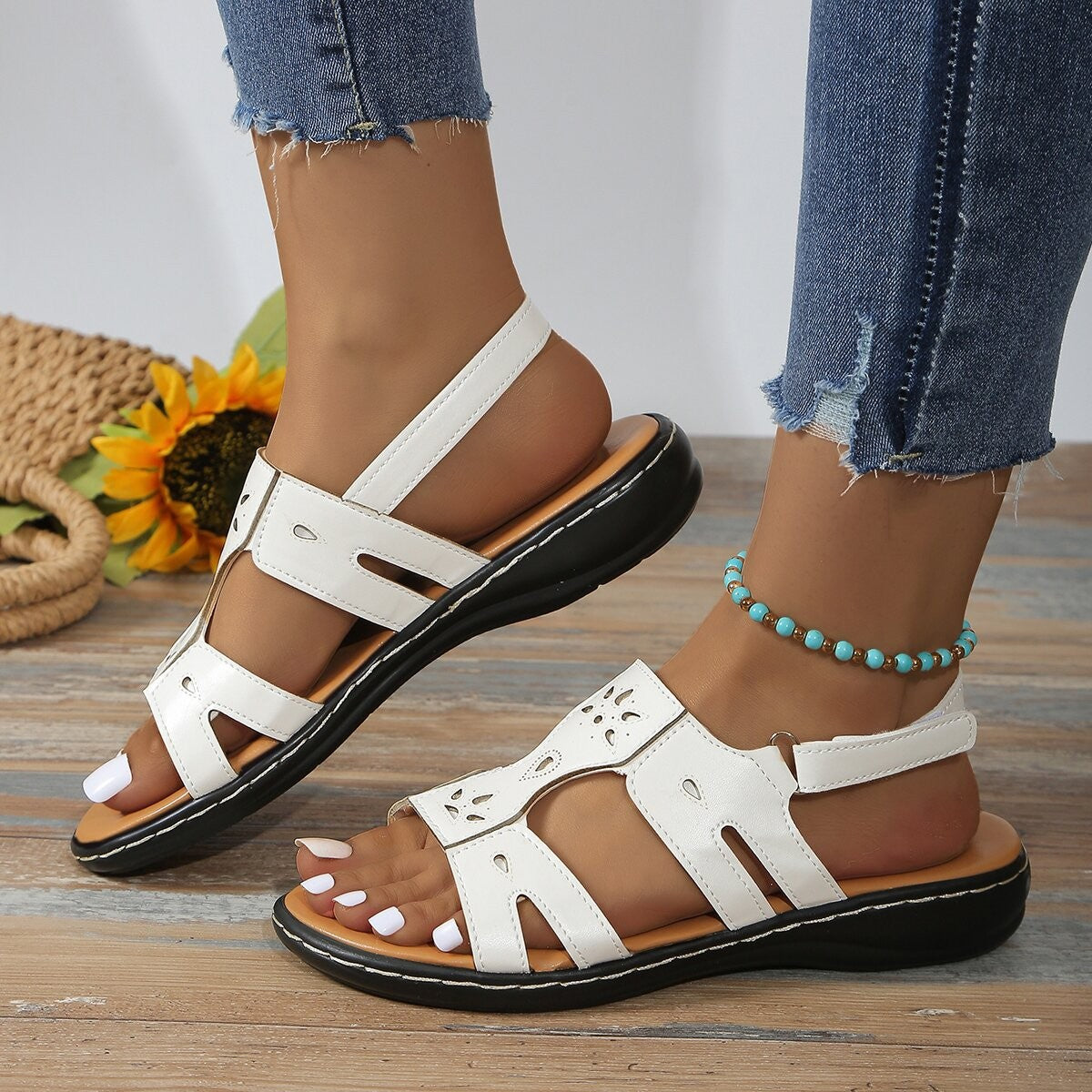 Chic Platform Velcro Sandals by Sophie Laurie