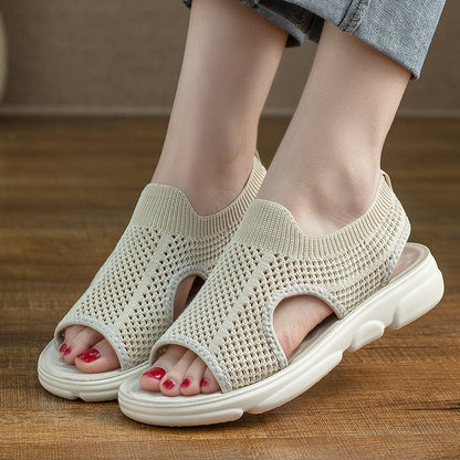 Breathable Knit Flat Sandals by Sophie Laurie