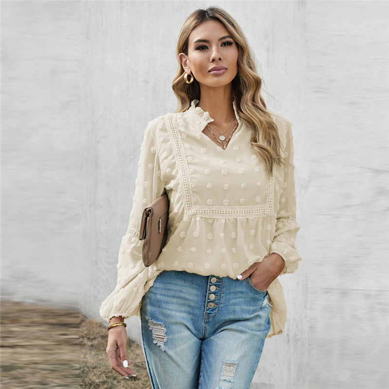 Chic Lace V-Neck Blouse by Sophie Laurie